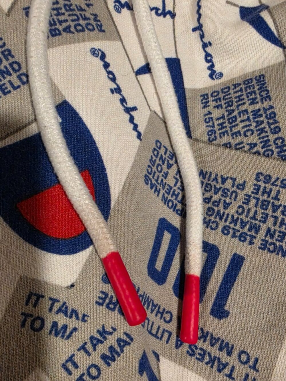 Champion 100 Years All Over Print Logo Hoodie Medium - Picture 5 of 9